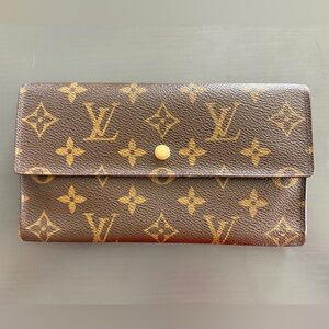 Louis Vuitton Monogram Brown Canvas Continental Wallet w/COA